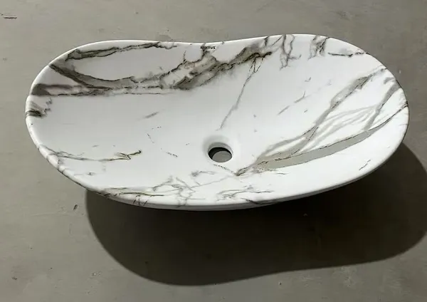 Раковина накладна MIXXUS PREMIUM WAVE-0105 MARBLE 620х360х160mm (MP6559)
