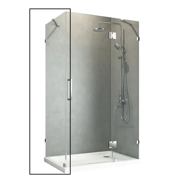 Бічна стінка до кабіни Koer SR SW04-90x200-TR-01 прозоре скло Easy Clean 10мм, хром (KR5390)