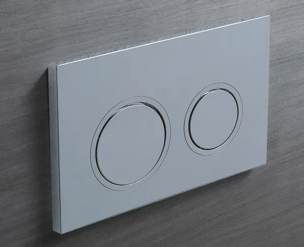 Панель змиву Koer KT-0605-01 220x140x12mm пластикова, кнопка кругла (колір хром) (KR5317)