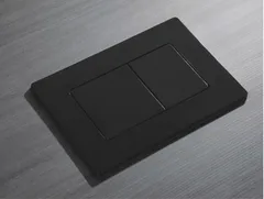 Панель змиву Koer KT-0602-16 240x160x10mm пластикова, кнопка квадратна (колір чорний глянцевий) (KR5182)