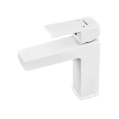 Змішувач для умивальника Plamix Kubus-001 SET White (з підведенням) (PM0671)
