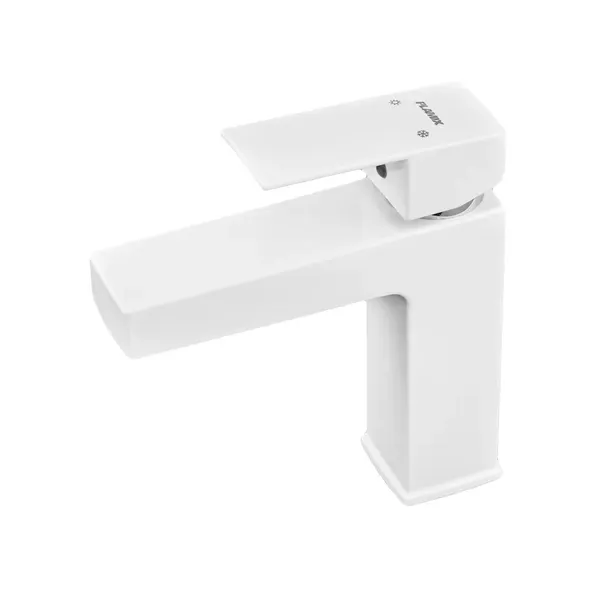 Змішувач для умивальника Plamix Kubus-001 SET White (з підведенням) (PM0671)