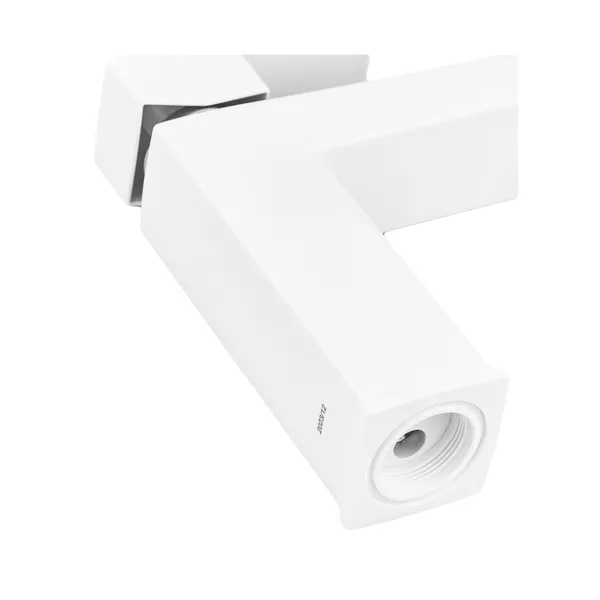 Змішувач для умивальника Plamix Kubus-001 SET White (з підведенням) (PM0671)