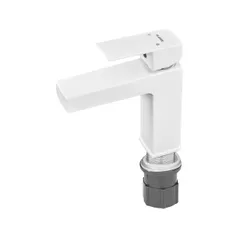 Змішувач для умивальника Plamix Kubus-001 SET White (з підведенням) (PM0671)