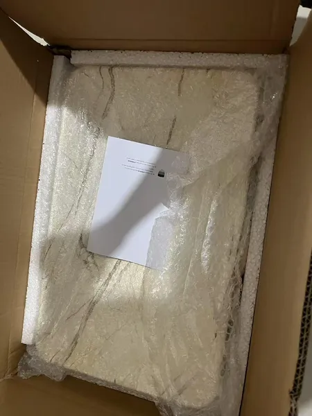 Раковина накладна Mixxus Premium QUADRO-0208 MARBLE 480х315х140mm з переливом (MP6518)
