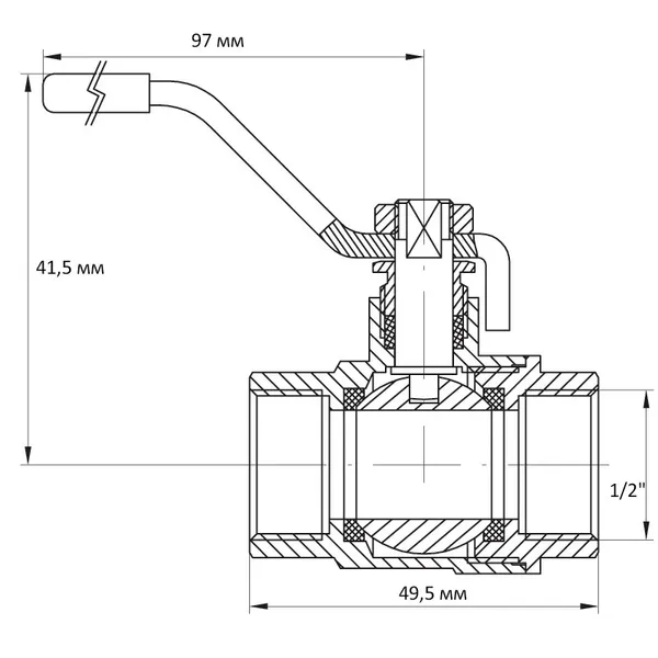 Кран кульовий Koer 1/2" ГГР (KR.214) (KR0033)