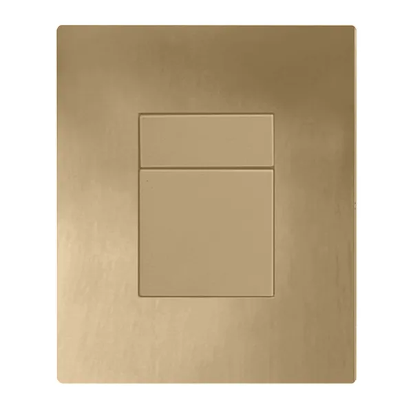 Панель змиву Koer KT-0607-12 157x198x10mm пластикова, кнопка квадратна (колір матове золото) (KR5715)