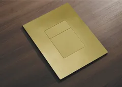 Панель змиву Koer KT-0607-12 157x198x10mm пластикова, кнопка квадратна (колір матове золото) (KR5715)