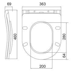 Сидіння-кришка для унітазу Koer AC-0101-SEAT COVER 450х390х80mm дюропласт з мікроліфтом (KR5617)
