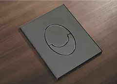 Панель змиву Koer KT-0606-07 157x198x10mm пластикова, кнопка закруглена (колір графіт) (KR5712)