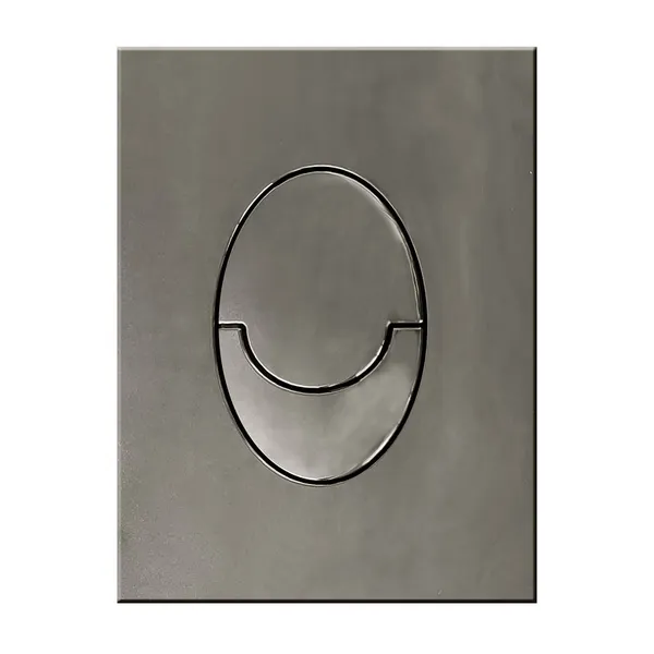 Панель змиву Koer KT-0606-07 157x198x10mm пластикова, кнопка закруглена (колір графіт) (KR5712)