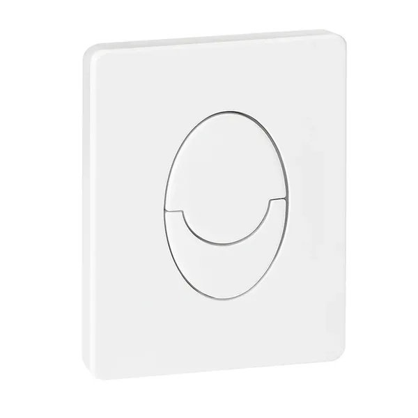 Панель змиву Koer KT-0606-03 157x198x10mm пластикова, кнопка закруглена (колір білий) (KR5713)