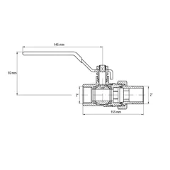 Кран з американкою Koer KR.229 - 2" ручка важіль (KR5665)