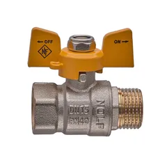 Кран кульовий Nolf classic NFC.722-06-1/2" FM ГШМ YELLOW, ручка "метелик" жовта (NF3129)