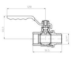Кран кульовий ГШВ Koer Extreme KE.215-32 - 1 1/4" FM ручка "важіль" червона (KR5753)