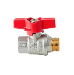 Кран кульовий ГШМ Koer Extreme KE.218-15 - 1/2" FM ручка "метелик" червона (KR5759)