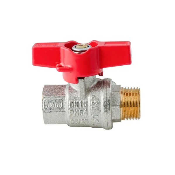 Кран кульовий ГШМ Koer Extreme KE.218-15 - 1/2" FM ручка "метелик" червона (KR5759)