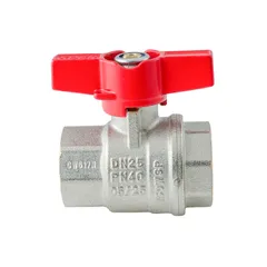 Кран кульовий ГГМ Koer Extreme KE.217-25 - 1" FF ручка "метелик" червона (KR5758)