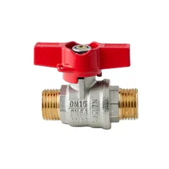 Кран кульовий ШШМ Koer Extreme KE.219-15 - 1/2" MM ручка "метелик" червона (KR5762)
