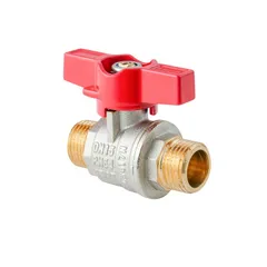 Кран кульовий ШШМ Koer Extreme KE.219-15 - 1/2" MM ручка "метелик" червона (KR5762)
