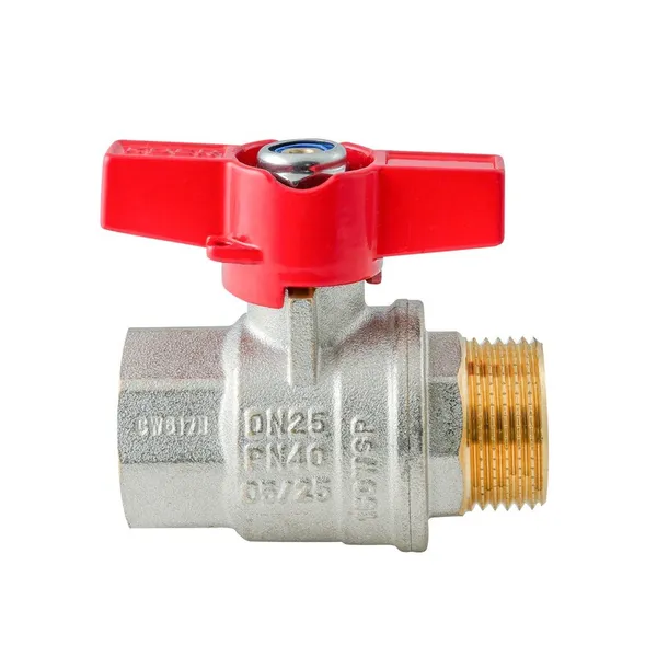 Кран кульовий ГШМ Koer Extreme KE.218-25 - 1" FM ручка "метелик" червона (KR5761)