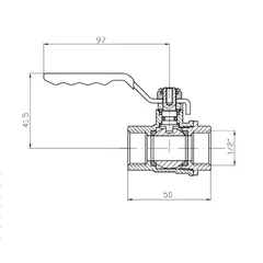 Кран кульовий ГГВ Koer Extreme KE.214-15 - 1/2" FF ручка "важіль" червона (KR5744)
