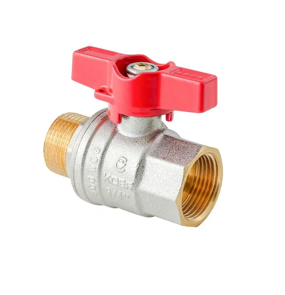 Кран кульовий ГШМ Koer Extreme KE.218-20 - 3/4" FM ручка "метелик" червона (KR5760)