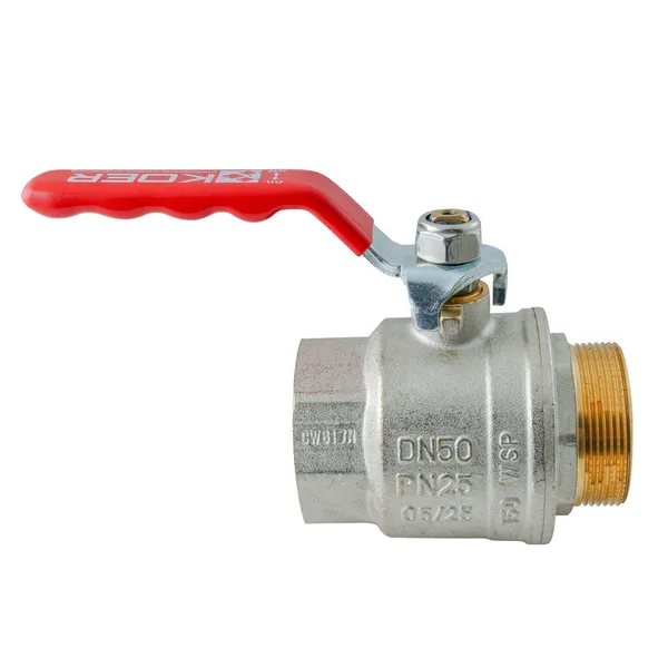 Кран кульовий ГШВ Koer Extreme KE.215-50 - 2" FM ручка "важіль" червона (KR5755)