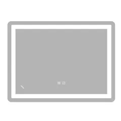 Дзеркало Zerix Sansa MR01-80x60-REVERSE з LED Touch, Anti-fog, димером, регулятором яскравості (ZX6049)