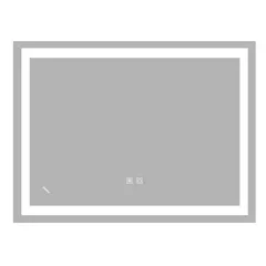 Дзеркало Zerix Kubix MR03-80x60-REVERSE з LED Touch, Anti-fog, димером, регулятором яскравості (ZX6053)