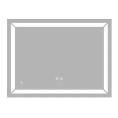 Дзеркало Zerix Kubix MR04-80x60-REVERSE з LED Touch, Anti-fog, димером, регулятором яскравості (ZX6054)