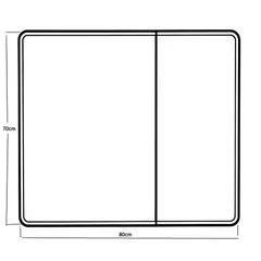 Дзеркальна шафка Mixxus Premium Olivary CM01-80x70x13 з LED Touch, димером, регулятором яскравості (MI8296)
