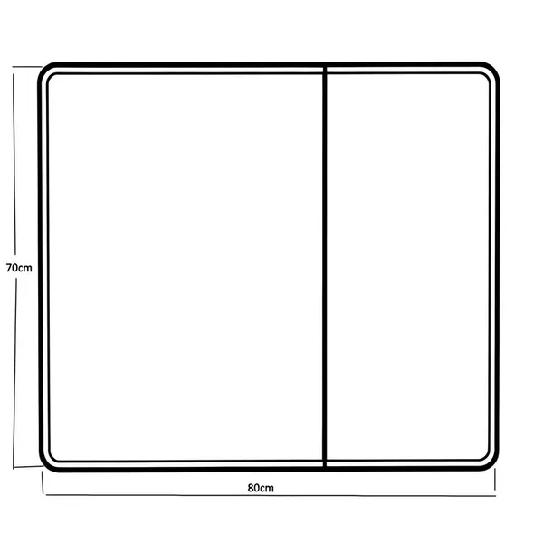 Дзеркальна шафка Mixxus Premium Olivary CM01-80x70x13 з LED Touch, димером, регулятором яскравості (MI8296)