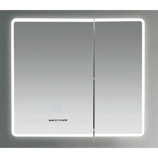Дзеркальна шафка Mixxus Premium Olivary CM01-80x70x13 з LED Touch, димером, регулятором яскравості (MI8296)
