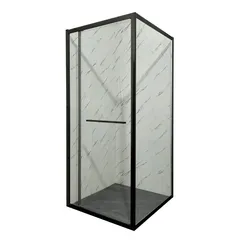 Душова кабіна без піддону Mixxus Premium Quadro SC01-90x90x195-TR Black прозоре скло 6мм (MI8292)