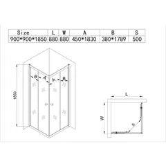 Душова кабіна без піддону Mixxus CUBIC SC01-90x90x185-TR CHROME прозоре скло 4мм NEW (MI8366)