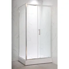 Душова кабіна з низьким піддоном Mixxus HARD SCT01-100x80x198-TR CHROME прозоре скло 5мм NEW (в 2 ящ) (MI8367)