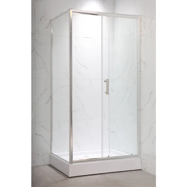 Душова кабіна з низьким піддоном Mixxus HARD SCT01-100x80x198-TR CHROME прозоре скло 5мм NEW (в 2 ящ) (MI8367)