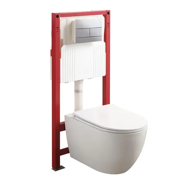 Комплект: Mixxus Premium Ellipse-SET-2102 Унітаз система змиву Tornado 3.0+ Інсталяція Koer KT-0404 + панель KT-0604-01 Chrome
