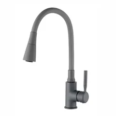 Змішувач для кухні Zerix Atrium-011-T Graphite Refl.Gray (Колір графіт+силік.вилив сірий) (ZX6107)