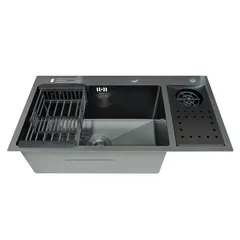 Мийка Zerix ZH8245-SET-08 Micro Decor Graphite з нержавіючої сталі (колір графіт) (ZM5594)