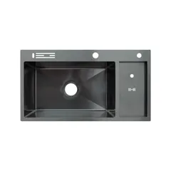 Мийка Zerix ZH8245-SET-08 Micro Decor Graphite з нержавіючої сталі (колір графіт) (ZM5594)