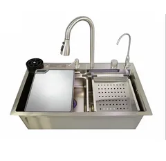 Мийка багатофункціональна Zerix ZH7546-SET-06 Decor SS Color з вбудованим змішувачем з нерж.cталі (ZM5596)