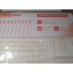 Шторка для ванної Zerix SCP-017-180x200 з PEVA (поліетиленвінілацетату) (Візерунок "Плитка" 3-Д молочна) (ZX6090)