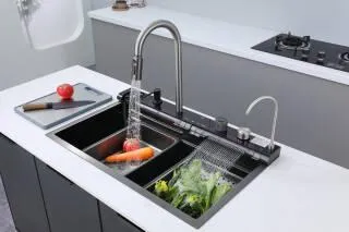 Мийка багатофункціональна Zerix ZH7546-SET-05 Decor Graphite з вбудованим змішувачем з нерж.сталі (ZM5592)