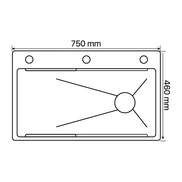 Мийка багатофункціональна Zerix ZH7546-SET-05 Decor Graphite з вбудованим змішувачем з нерж.сталі (ZM5592)