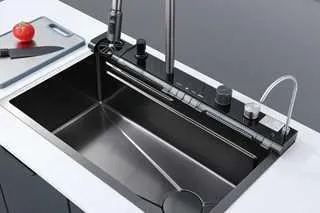 Мийка багатофункціональна Zerix ZH7546-SET-05 Decor Graphite з вбудованим змішувачем з нерж.сталі (ZM5592)