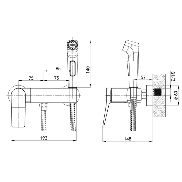 Змішувач для гігієнічного душу Mixxus Premium Degas 024 (з лійкою) (MI8249)