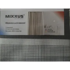 Шторка для ванної Mixxus SCT-017-180x180 з поліестеру (Візерунок "Смужка" біло-чорна) (AC3587)