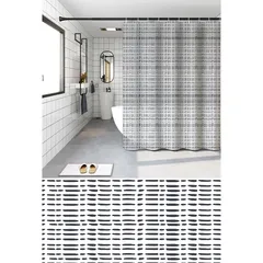 Шторка для ванної Zerix SCP-013-240x200 з PEVA (поліетиленвінілацетату) (Візерунок "Клітина" сіра) (ZX6086)